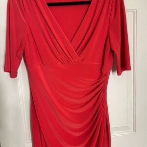 Ralph Lauren Pink Sheath Dress V-Neck 3/4 Sleeve